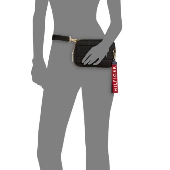 TOMMY HILFIGER Black Adjustable Strap Belt Fanny Bag Purse Black AUTHENTIC NEW - Picture 4 of 8